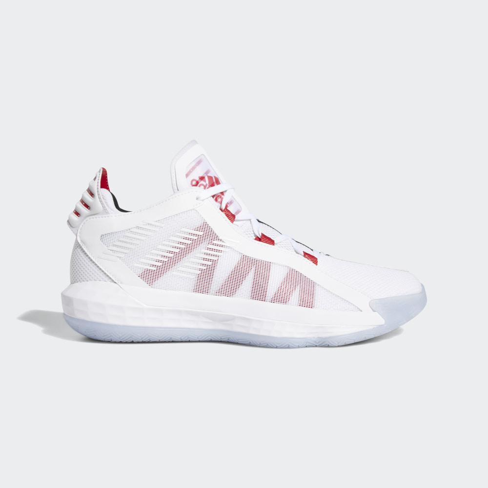 Adidasi Baschet Adidas Dame 6 Barbati Romania - Albi/Rosii Inchis/Negrii EH2069